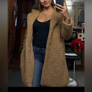 Me Jane Warm Brown Teddy Jacket